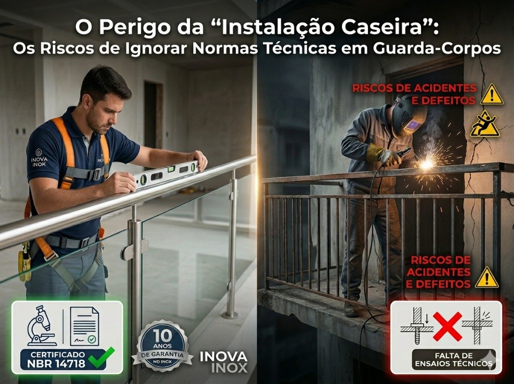 O Perigo da "Instalação Caseira": Os Riscos de Ignorar Normas Técnicas em Guarda-Corpos