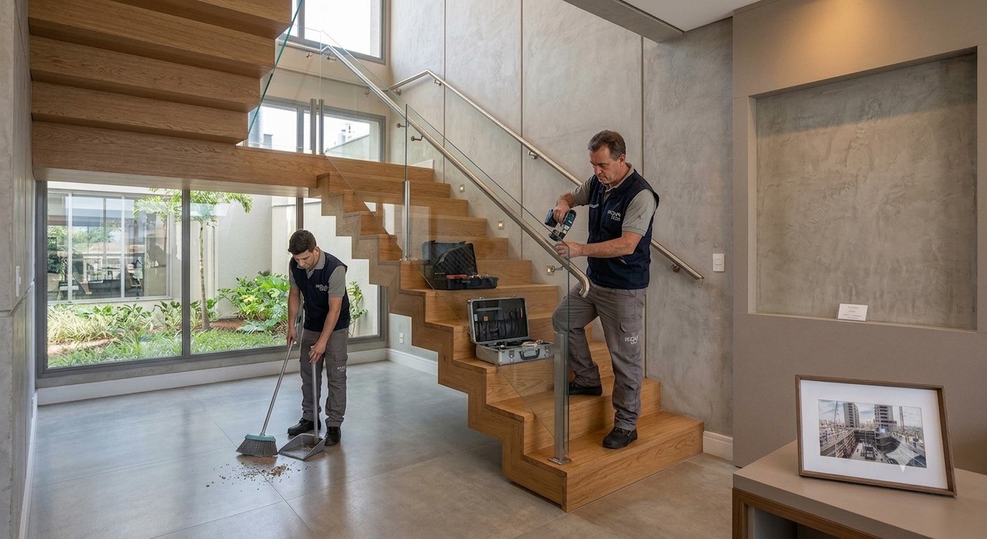 Logística em Obras Verticalizadas: Como a INOVA INOX Garante Eficiência na Instalação de Guarda-Corpo e Corrimão em Aço Inox e Vidro