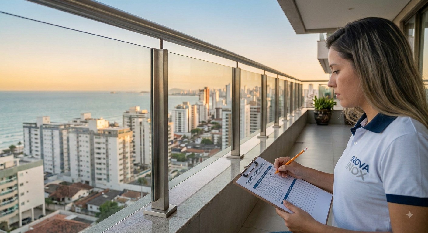 Guia Definitivo: Checklist de Inspeção Anual de Guarda-Corpo e Corrimão em Aço Inox e Vidro para Síndicos